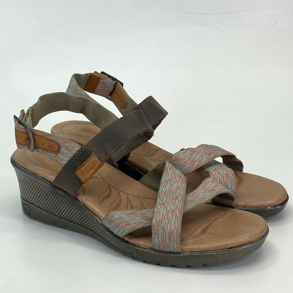Keen Skyline Wedge Sandals Women's Size 9 Brown Multicolor Slingback Shoes